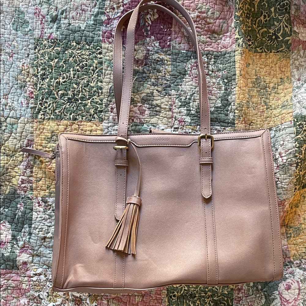 ECOSUSI Blush Pink Tote with Tassel Accent
